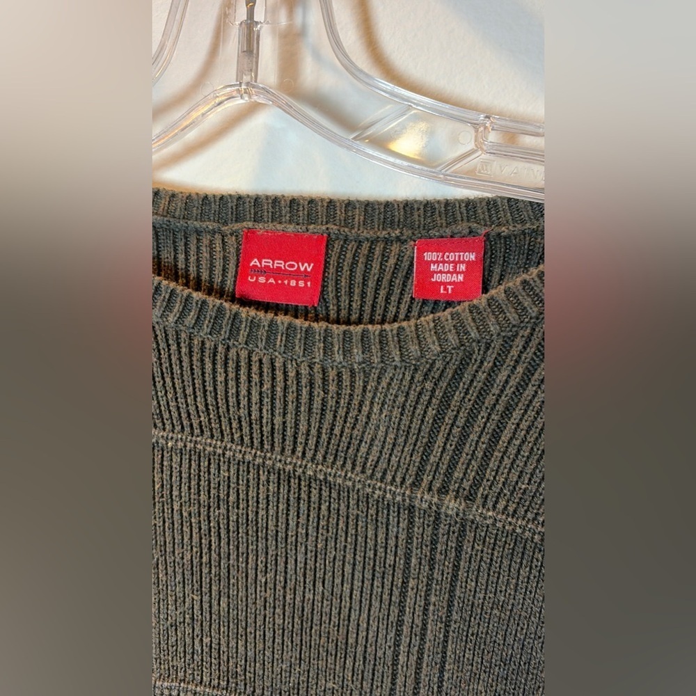 Arrow men’s preppy sweater 100% cotton size LT green - Picture 2 of 4